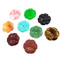 Gemstone ювелирные изделия Кулон, Полудрагоценный камень, Форма цветка, различные материалы для выбора, Много цветов для выбора, 30mm, продается PC