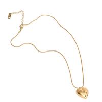 Stainless Steel Jewelry Necklace, with 1.97inch extender chain, Heart, gold color plated, for woman Approx 17.72 Inch 