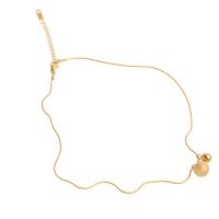 Collar de Acero Inoxidable, con 1.97inch extender cadena, chapado en color dorado, para mujer, 24x18x3mm, longitud:aproximado 17.72 Inch, Vendido por UD