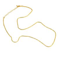 Латунь цепочка для ожерелья, плакированный настоящим золотом, Мужская, Золотой длина:45 см, продается PC