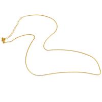 metal Cadena para collar, chapado en oro real, unisexo, dorado, 1x1mm, longitud:45 cm, Vendido por UD