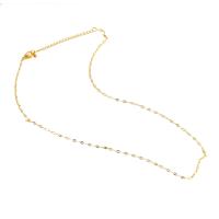 metal Cadena para collar, chapado en oro real, unisexo, dorado, 4x2x1mm, longitud:45 cm, Vendido por UD