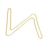 metal Cadena para collar, chapado en oro real, unisexo, dorado, 3x3x1mm, longitud:45 cm, Vendido por UD