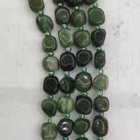 Jaspis Stein Perlen, Unregelmäßige, DIY, grün, 10x12mm, Länge:38 cm, 25PCs/Strang, verkauft von Strang