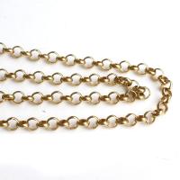 Brass Rolo Chain, Donut, plated nickel & cadmium free, 6mm m 