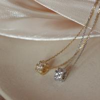 純銀製の宝石類のネックレス, 925スターリングシルバー, とともに 1.97 エクステンダチェーン, メッキ, ファッションジュエリー & 女性用 & ライン石のある, 無色, 8mm, 長さ:15.75 インチ, 売り手 パソコン