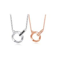 Couple Jewelry Necklace, 925 Sterling Silver, with 1.97 extender chain, platinum plated, fashion jewelry & for woman & with cubic zirconia 
