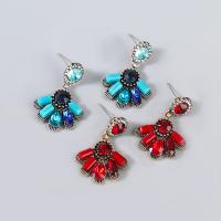 Turquoise Zinc Alloy Earring, with acrylic rhinestone & turquoise, fashion jewelry & for woman 