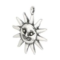 Sterling Silver Pendants, 925 Sterling Silver, Sun, plated 