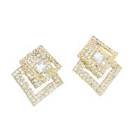 Zinc Alloy Rhinestone Stud Earring, with Zinc Alloy, plated, for woman 