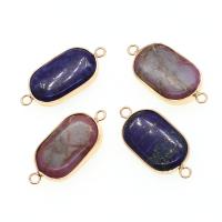 Connecteur de pierre gemme, laiton, avec Pierre naturelle, ovale plat, plus de couleurs à choisir Vendu par PC