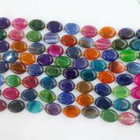 Natural Dragon Veins Agate Beads, Flat Oval, polished, DIY, mixed colors cm 