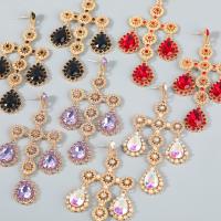 Zinc Alloy Rhinestone Drop Earring, fashion jewelry & for woman & with rhinestone 