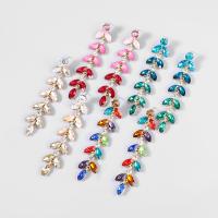 Zinc Alloy Rhinestone Drop Earring, fashion jewelry & for woman & with rhinestone 