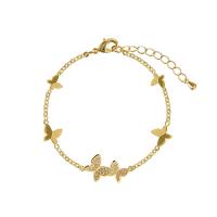 Zinc Alloy Rhinestone Bracelets, Butterfly, plated, fashion jewelry & with rhinestone cm 