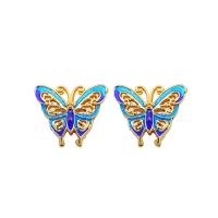 Enamel Brass Pendants, Butterfly, DIY 