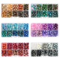 Lampwork Beads, with Plastic Box, Round, stoving varnish, gradient color & DIY 8mm Approx 1.2mm 