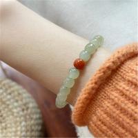Hetian Jade Bracelet, with Yunnan Red Agate, for woman Approx 6.3 Inch 
