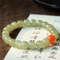 Hetian Jade Bracelet, with Yunnan Red Agate, for woman Approx 6.3 Inch 