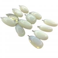 Opal Anhänger, mit Eisen, Unregelmäßige, poliert, weiß, 17-24mm, verkauft von PC