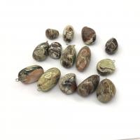 Crazy Agate Pendants, with Iron, Nuggets, polished, mixed colors, 17-24mm 