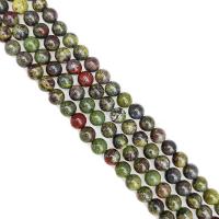 Unakit Perlen, Unakite, rund, poliert, DIY, gemischte Farben, Länge:40 cm, verkauft von Strang