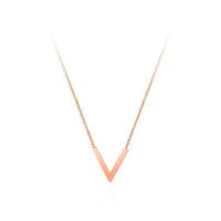 Titanium Steel Jewelry Necklace, Letter V, plated, fashion jewelry cm 