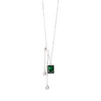 Quartz Necklace, Zinc Alloy, with Green Quartz, fashion jewelry cm 