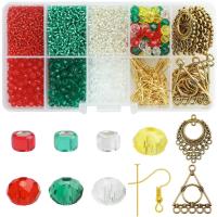 Glass Earring Finding Set, with Zinc Alloy, Bohemian style & DIY, 2mm, 4mm, 6mm 