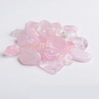 Чипы драгоценных камней, розовый кварц, Комкообразная форма, разный размер для выбора & нет отверстия, розовый, 100G/Лот, продается Лот