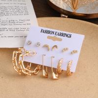 Zinc Alloy Earring Set, gold color plated, with rhinestone, 5mm,35mm 
