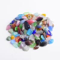Gemstone Chips, Cats Eye & no hole, multi-colored 