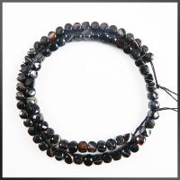 Natürliche Streifen Achat Perlen, poliert, DIY, schwarz, Länge:38 cm, verkauft von Strang
