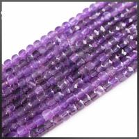 Natürliche Amethyst Perlen, Würfel, poliert, DIY & facettierte, violett, 5mm, Länge:38 cm, verkauft von Strang
