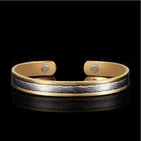 Brass Cuff Bangle, with Magnet, 18K gold plated, for woman, mixed colors, 8mm cm 