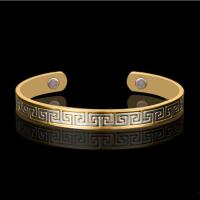 Brass Cuff Bangle, with Magnet, 18K gold plated, for woman, mixed colors, 7.8mm cm 