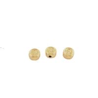 Weinlese Messing Perlen, rund, plattiert, DIY, goldfarben, 6.5x3mm, verkauft von PC