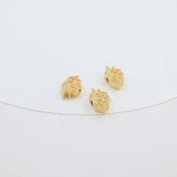 perla de cobre, metal, Lotus, chapado, Bricolaje, dorado, 7x10mm, Vendido por UD