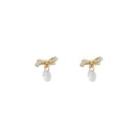 Cubic Zircon (CZ) Drop Earring, Brass, real gold plated, fashion jewelry & for woman & with cubic zirconia 
