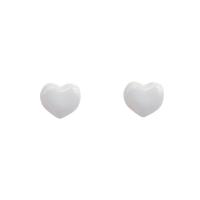 Acrylic Stud Earring, 925 Sterling Silver, with Acrylic, Heart, fashion jewelry & for woman, white 