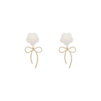 Acrylic Drop Earring, Zinc Alloy, with Acrylic, 925 thailand sterling silver post pin, Flower, high quality plated, fashion jewelry & for woman 