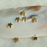 Brass Jewelry Beads, Star, 14K gold plated, DIY 