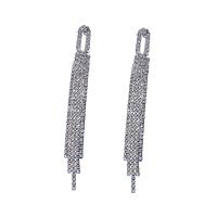 Fashion Fringe Earrings, Rhinestone, with Zinc Alloy, plated, for woman 