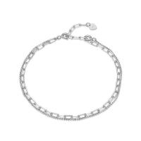 Sterling Silver Chain Bracelet, 925 Sterling Silver, plated, for woman, silver color cm 