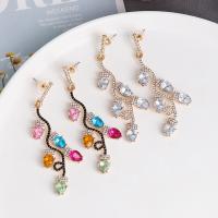 Zinc Alloy Rhinestone Drop Earring, fashion jewelry & for woman & with rhinestone 