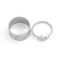 Stainless Steel Finger Ring, 2 pieces & fashion jewelry & Unisex, original color 