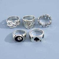 Zink-Legierung Ring Set, Zinklegierung, 5 Stück & Modeschmuck & für Frau & Emaille, originale Farbe, verkauft von setzen