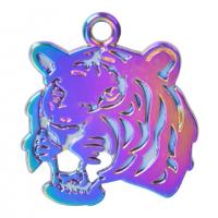 Zinc Alloy Animal Pendants, Tiger, colorful plated, fashion jewelry, multi-colored cm 