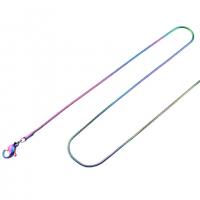 цинковый сплав цепочка для ожерелья, разноцветная плакировка, ювелирные изделия моды & разный размер для выбора, разноцветный, продается PC