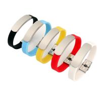Silicone Bands, with Titanium Steel, plated, for man Approx 8.26 Inch 